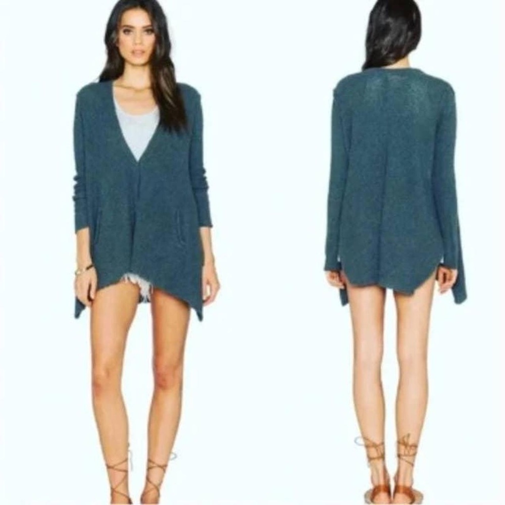 Free People Navy Shark Bite Knit Cardigan - Size S - Picture 9 of 10
